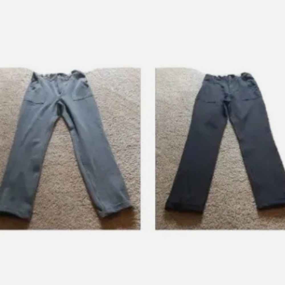 2 Pairs SO Paperbag Style Cropped Pants Sz 9 Cuffed Ankle Gray Black NO Belts …